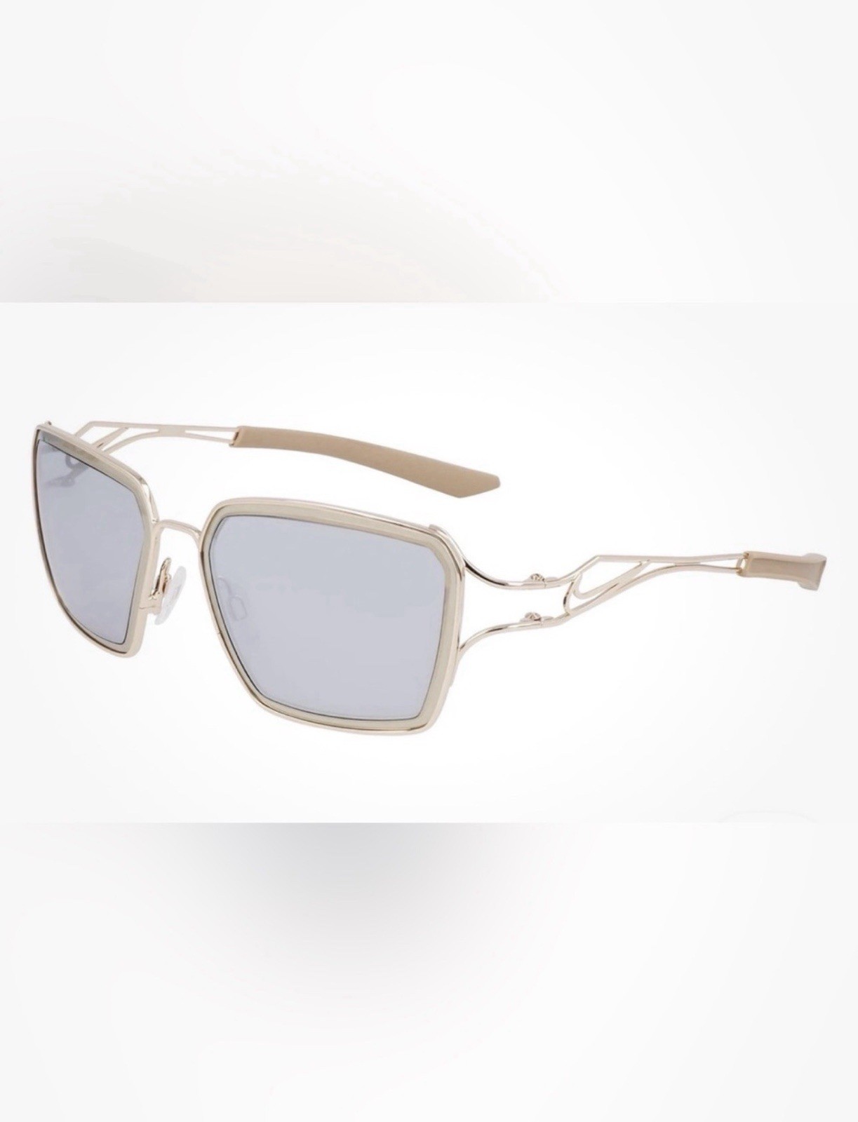 🔥Nike Veil Prism EV24049-708-57 Square Sunglasses Gold/Silver Mirror 57-14-135