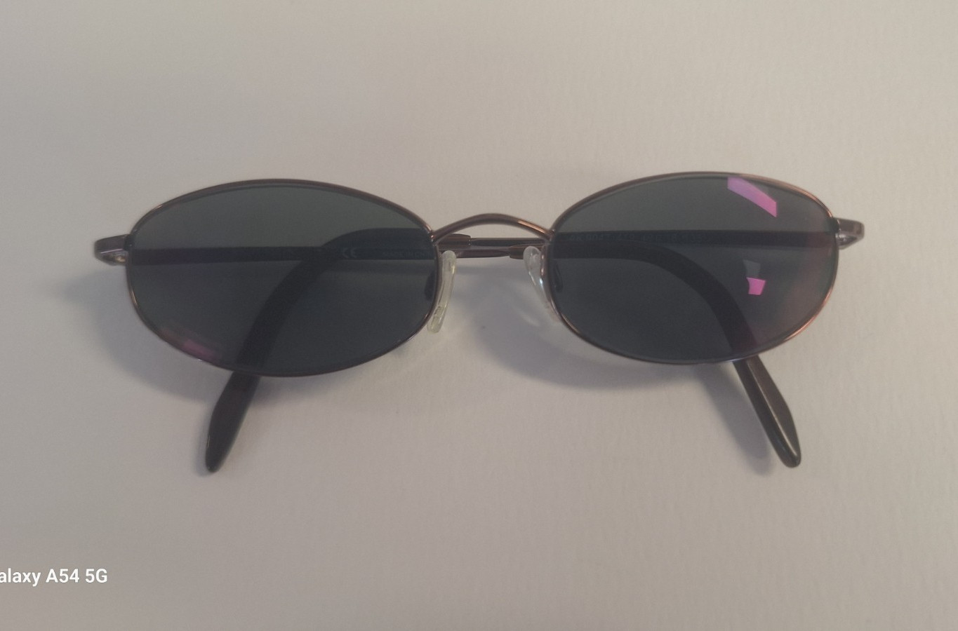 Anne Klein Designer Oval Sunglasses Brown Metal Frame Gray Tinted Lenses