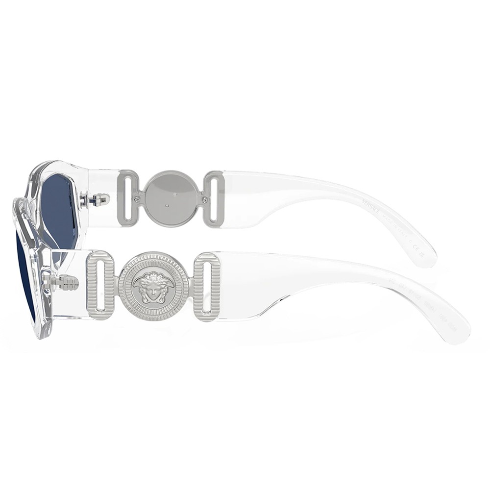 Versace VE 4361 148/80 Crystal Plastic Irregular Sunglasses Blue Lens