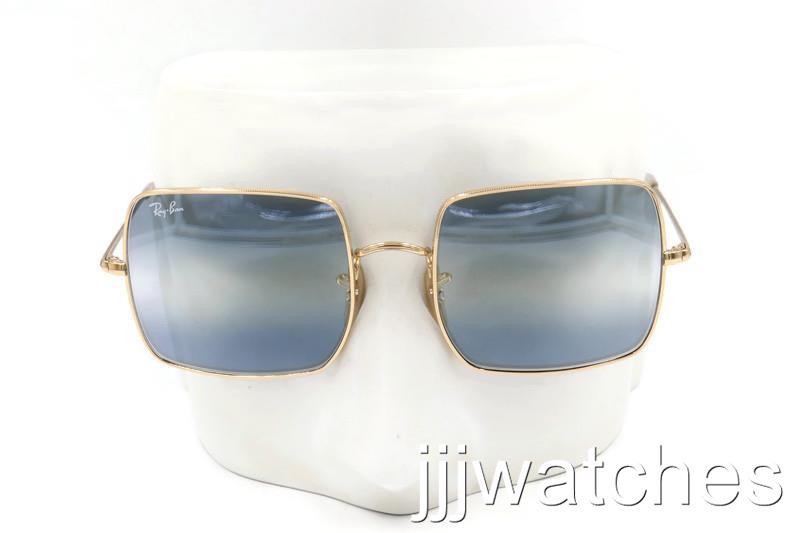 New Ray-Ban SQUARE Arista Clear Gradient Blue Sunglasses RB1971 001/GA 54-19