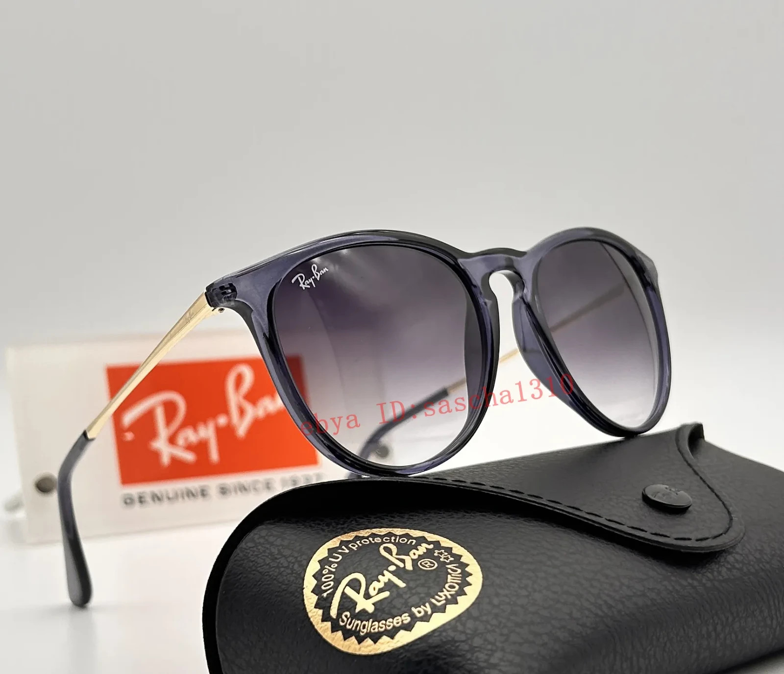 Ray-Ban Erika Sunglasses RB4171 Blue Frame Grey Lenses Unisex UV400 54mm
