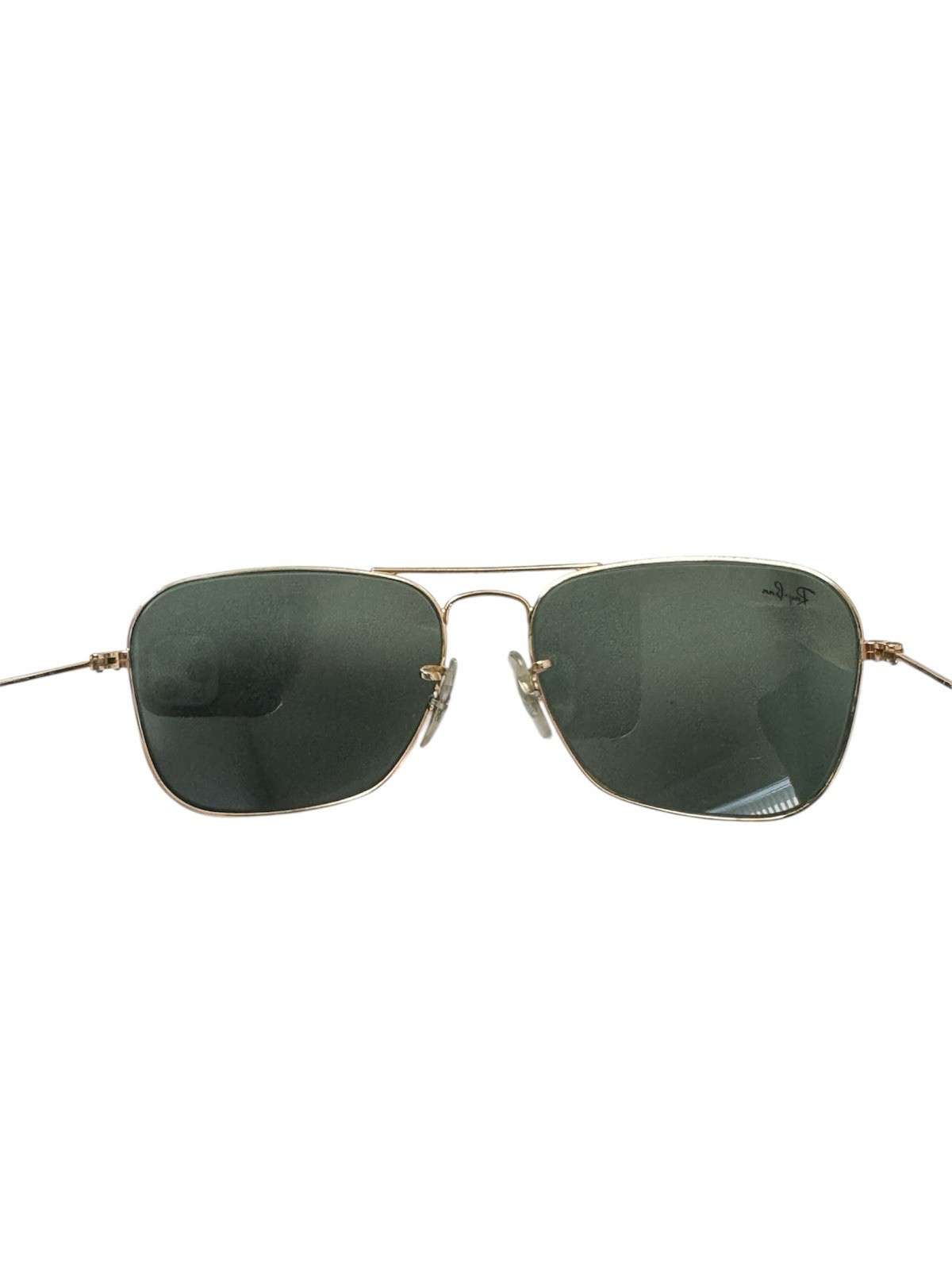 Ray-Ban Caravan Gold/Green Non-Polarized Square Men’s Sunglasses – RB3136 001