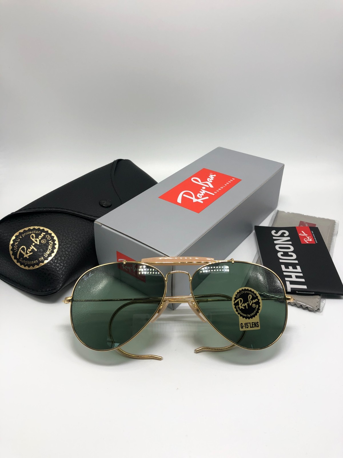 Ray-Ban RB3030 L0216 Outdoorsman 58•14 160 Green G-15 Lens 58mm Sunglasses