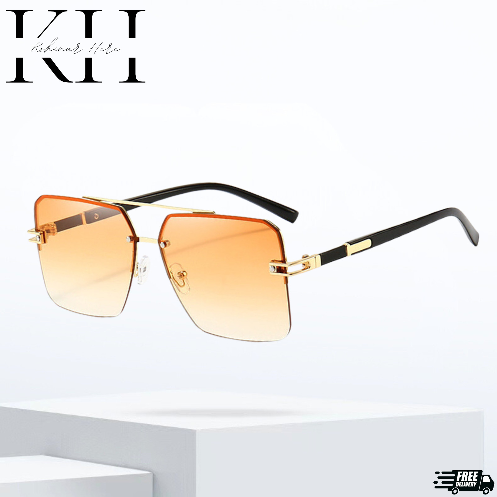 Men’s Sunglasses Designer Square Classic Gold Frame Shades Metal Fashion Hip Hop