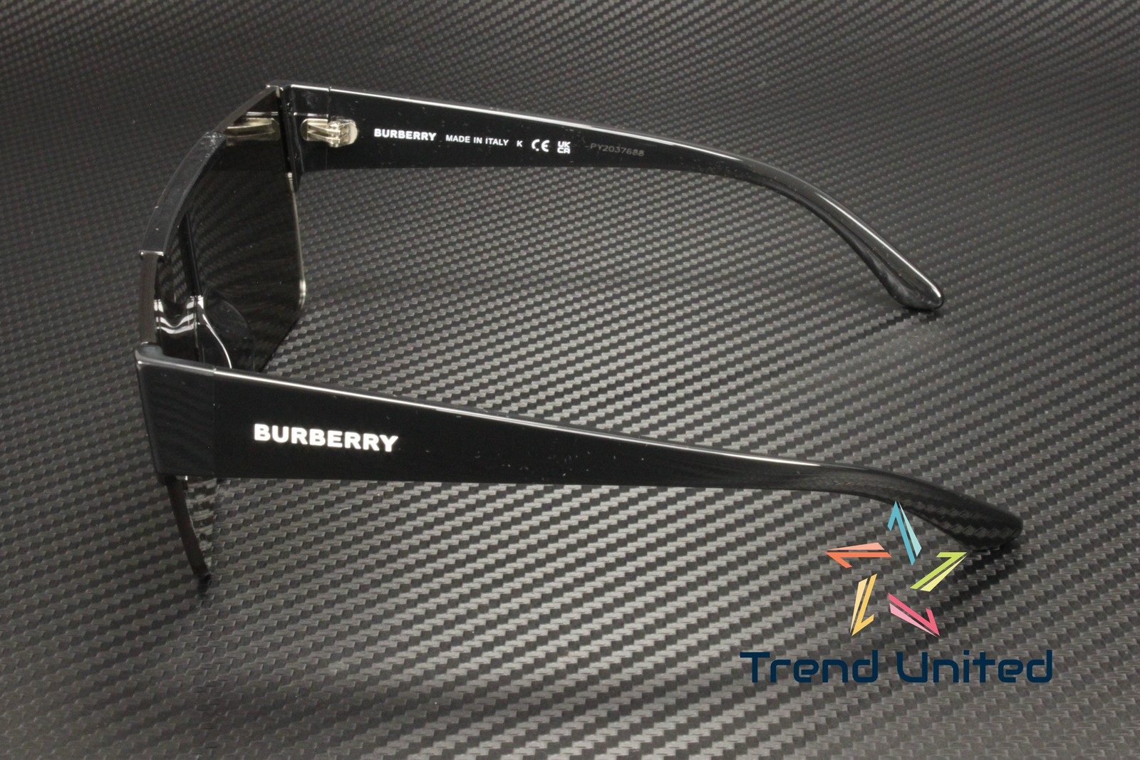 BURBERRY BE4291 3001 G Black Grey Tamp Bur Silver Gold 38 mm Men’s Sunglasses