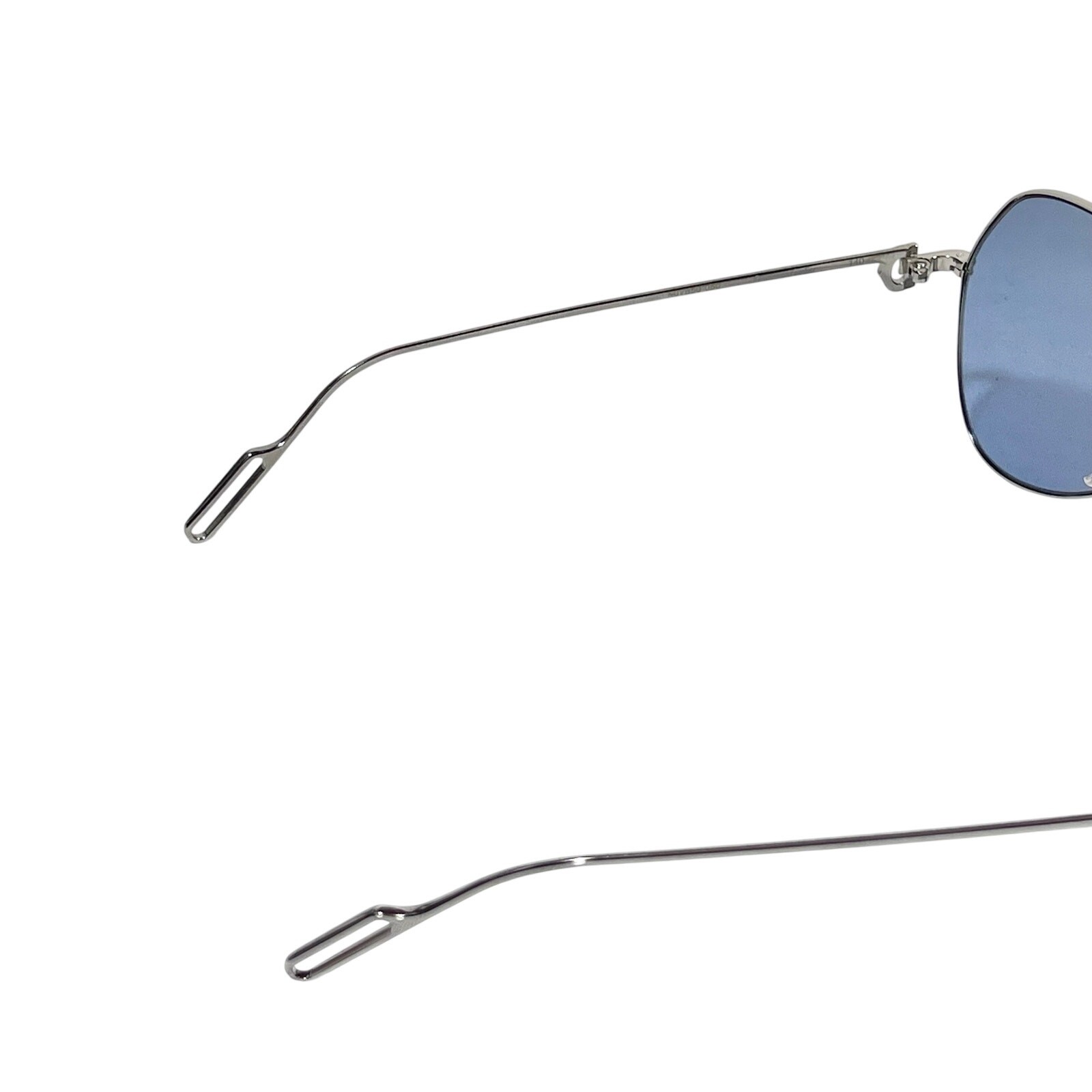 Cartier Aviator Sunglasses Silver Frame Blue Lenses 62-14 CT0110S 006 NEW