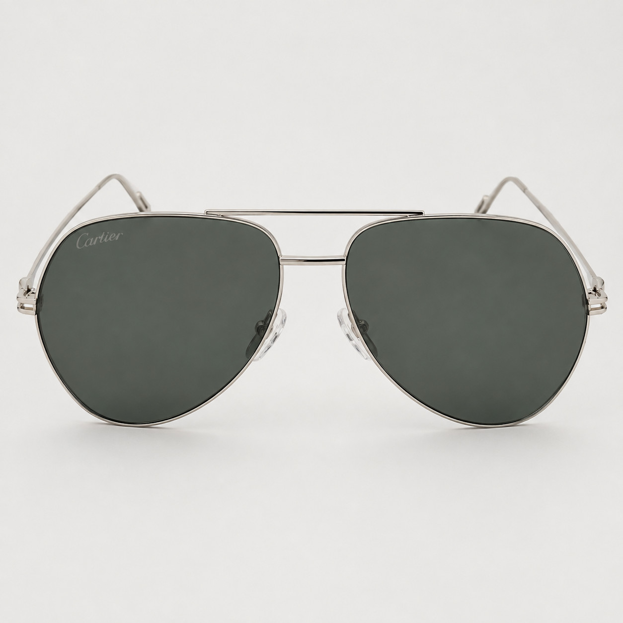 Cartier CT0110S 004 Aviator Sunglasses Silver Full Set Made in France