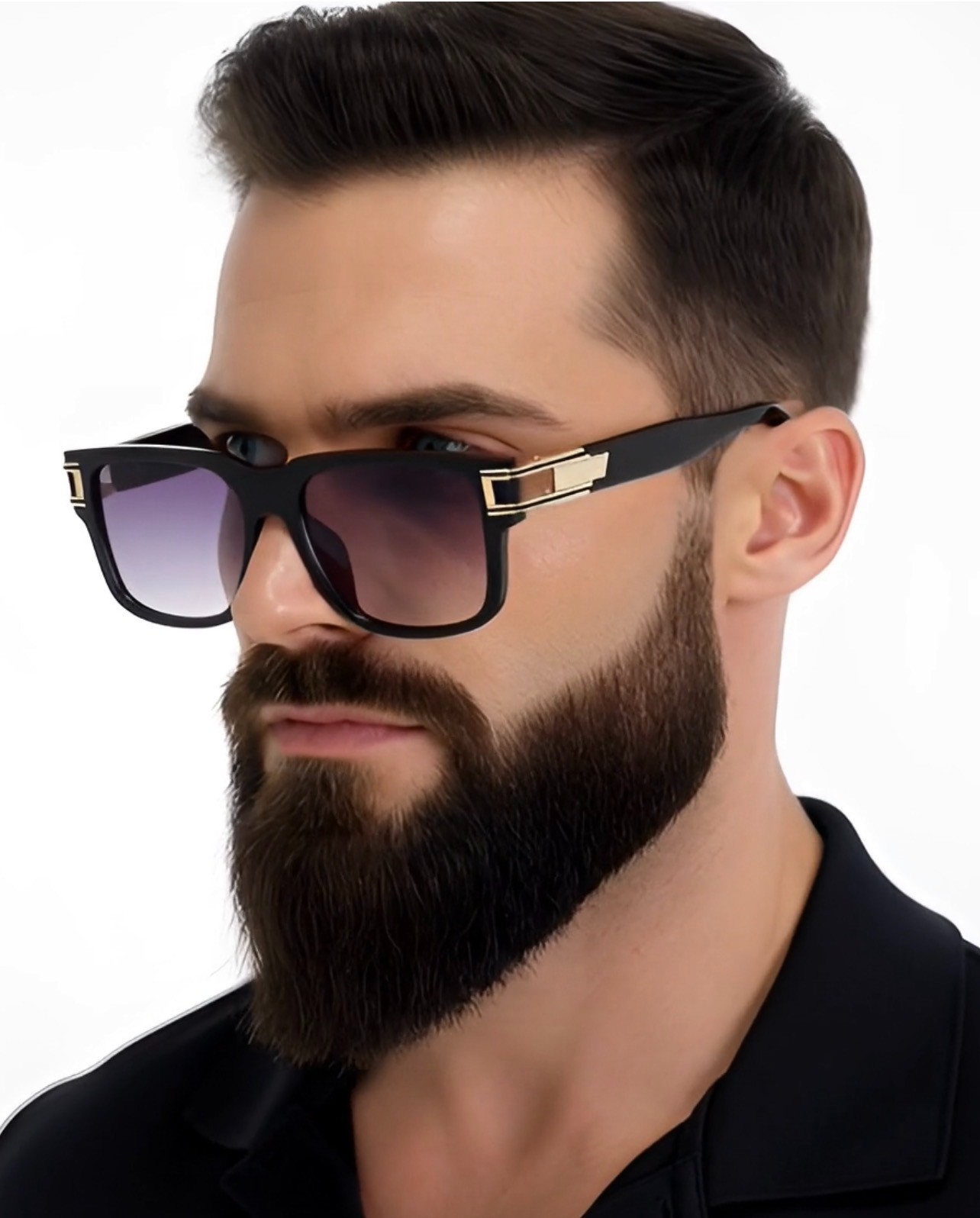Men Sunglasses Black Lens Designer Shades Fashion Classic Hip Hop Rapper Square