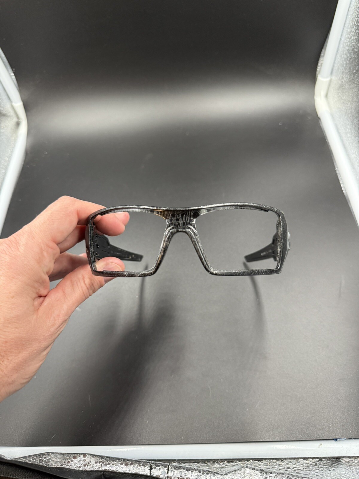 Oakley Oil Rig II Polished Black w/Silver Ghost Text Frame