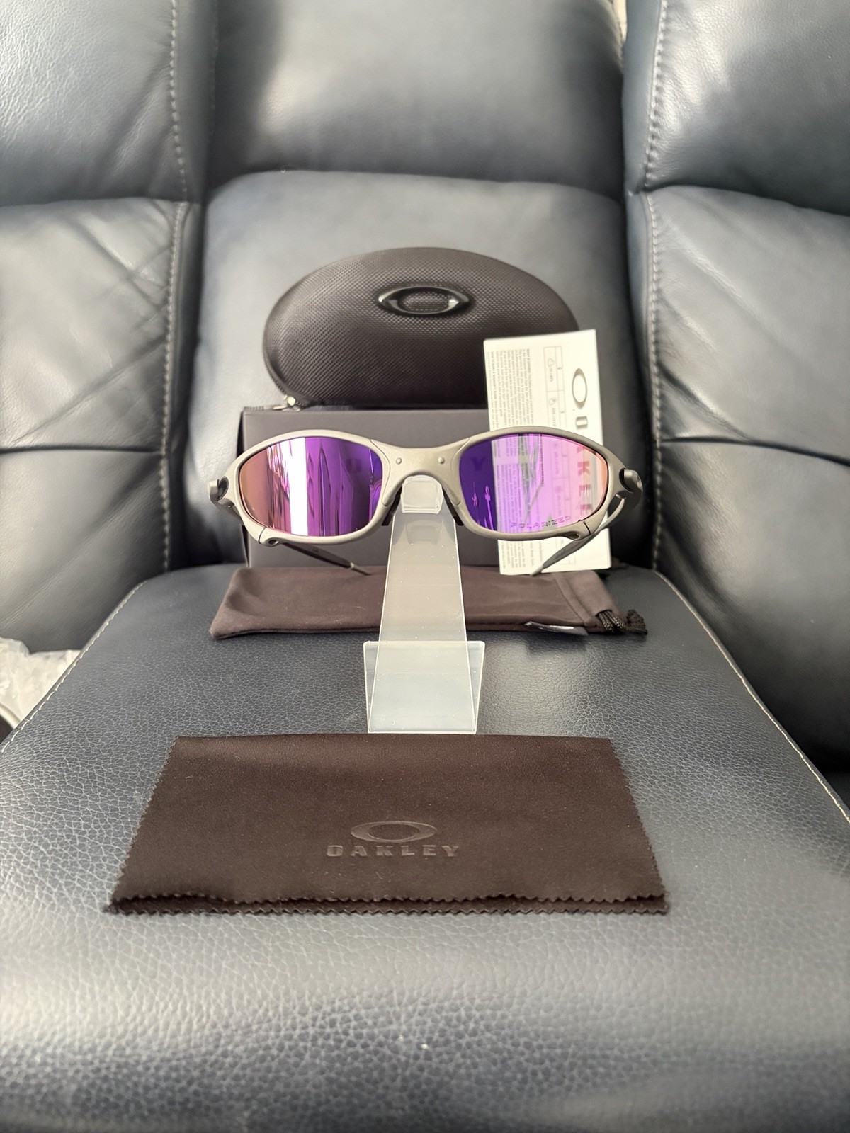 New Oakley X-Metal Juliet 1.0 Sunglasses Silver Frame/Purple Lenses