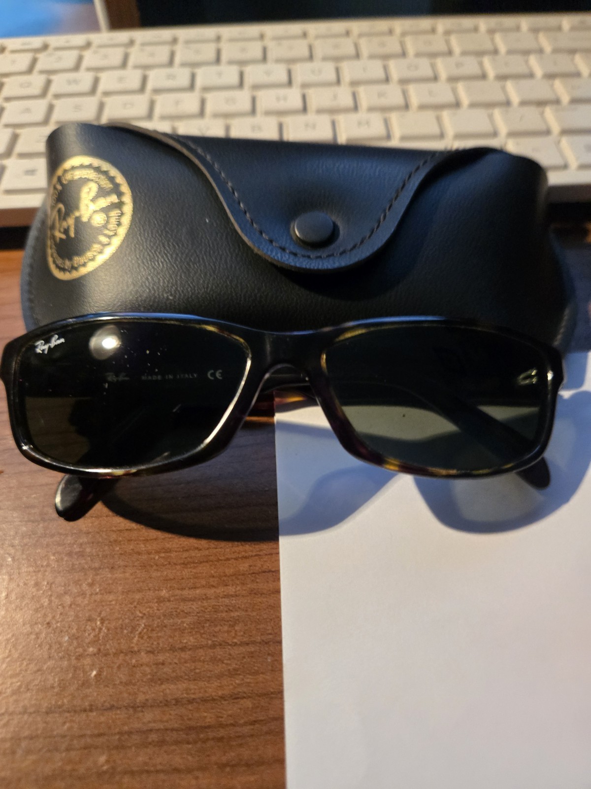 Ray-Ban RB 2117 902 Tortoise Shell Rectangle Sunglasses Brown/Green Tinted