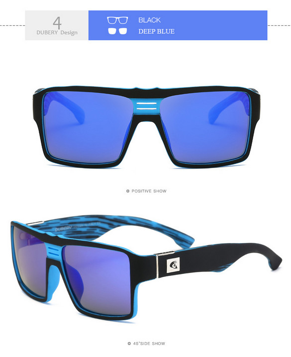 DUBERY Men Polarized Square Sunglasses Oversize Driving Fishing Sport Glasses