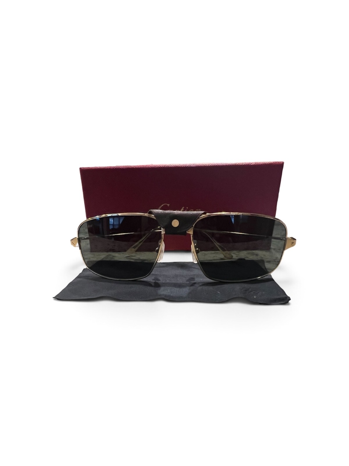 Authentic Cartier Santos CT0193S 002 Sunglasses New Complete Set Box & Case