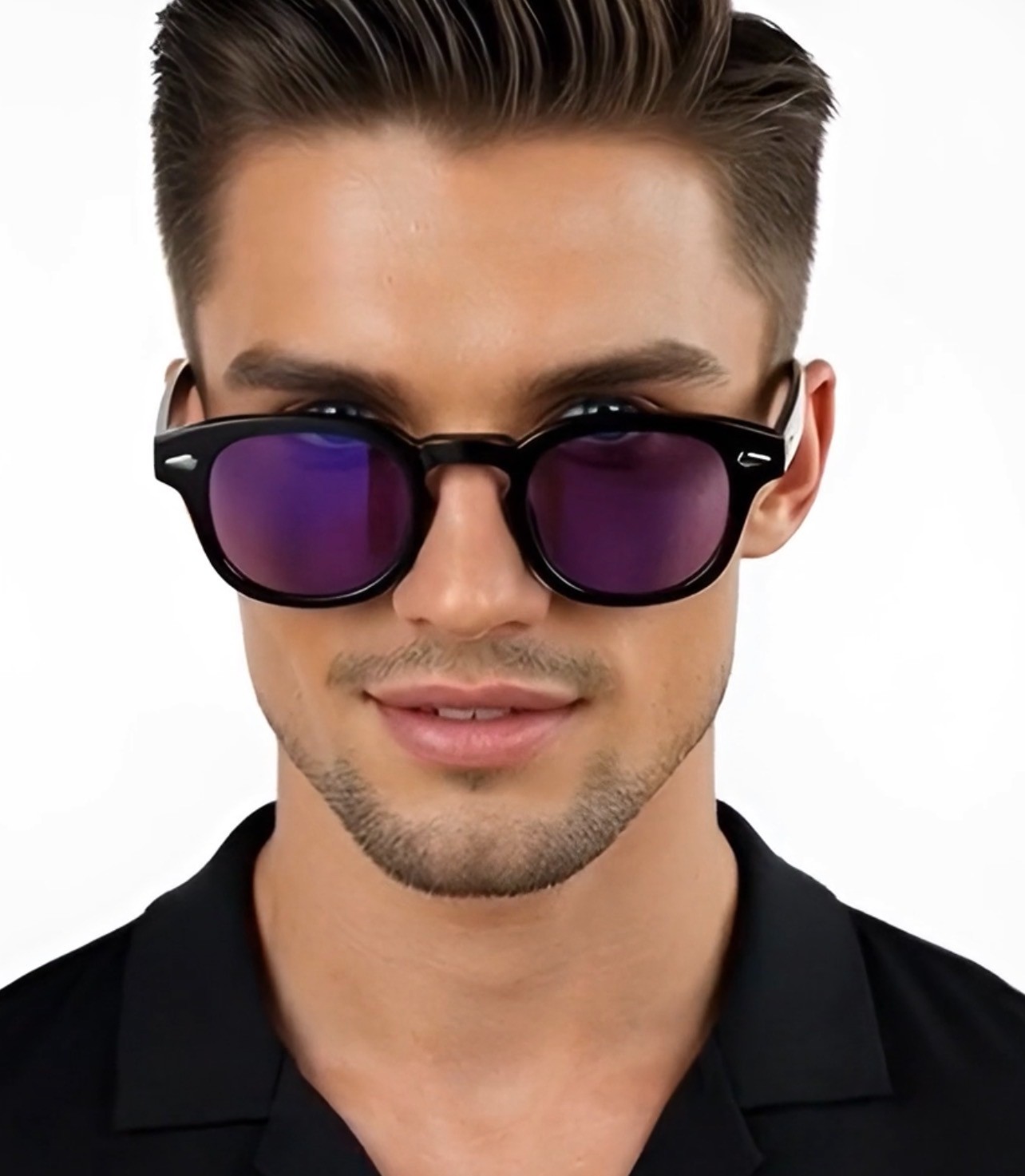 Mens Sunglasses Johnny Depp Robert Downey Tinted Blue Lens Retro Classic Fashion