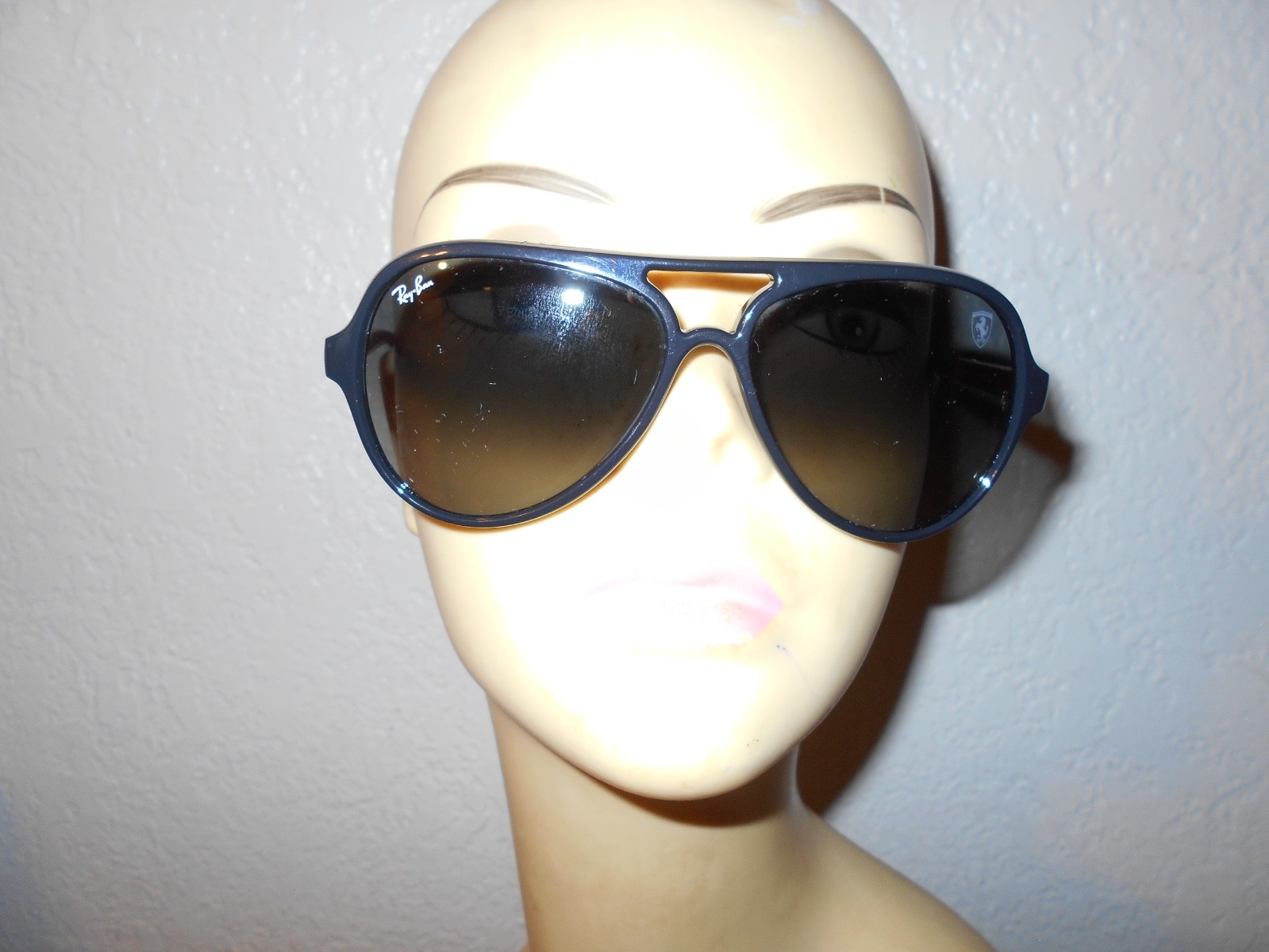 Ray Ban Scuderia Ferrari RB 4125-M F644/71 Black Red Gray Glass Lens Sunglasses