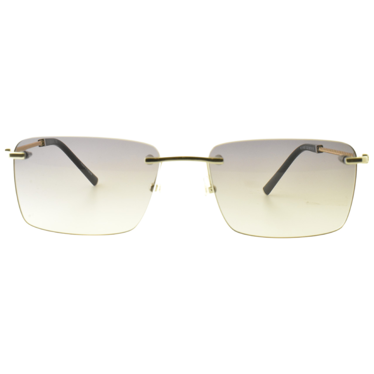 NEW!! PHILIPPE CHARRIOL PC81007 C02 Shiny Silver Rectangle Rimless Men Sunglass