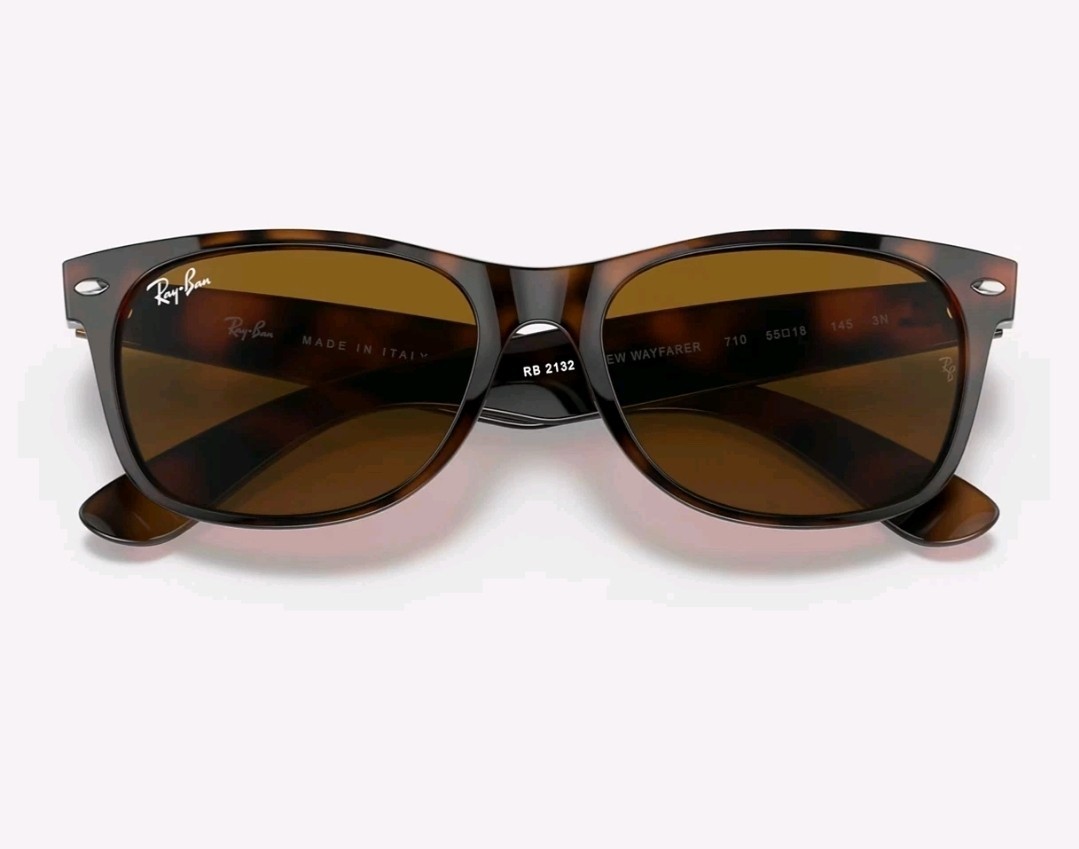 Ray-Ban RB2132 710 55mm New Wayfarer Light Havana B-15 Brown