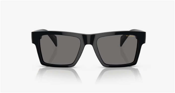 NEW Versace VE4445 GB1/87 Sunglasses 54mm Rectangle Frame Black Gray Smoke Lens