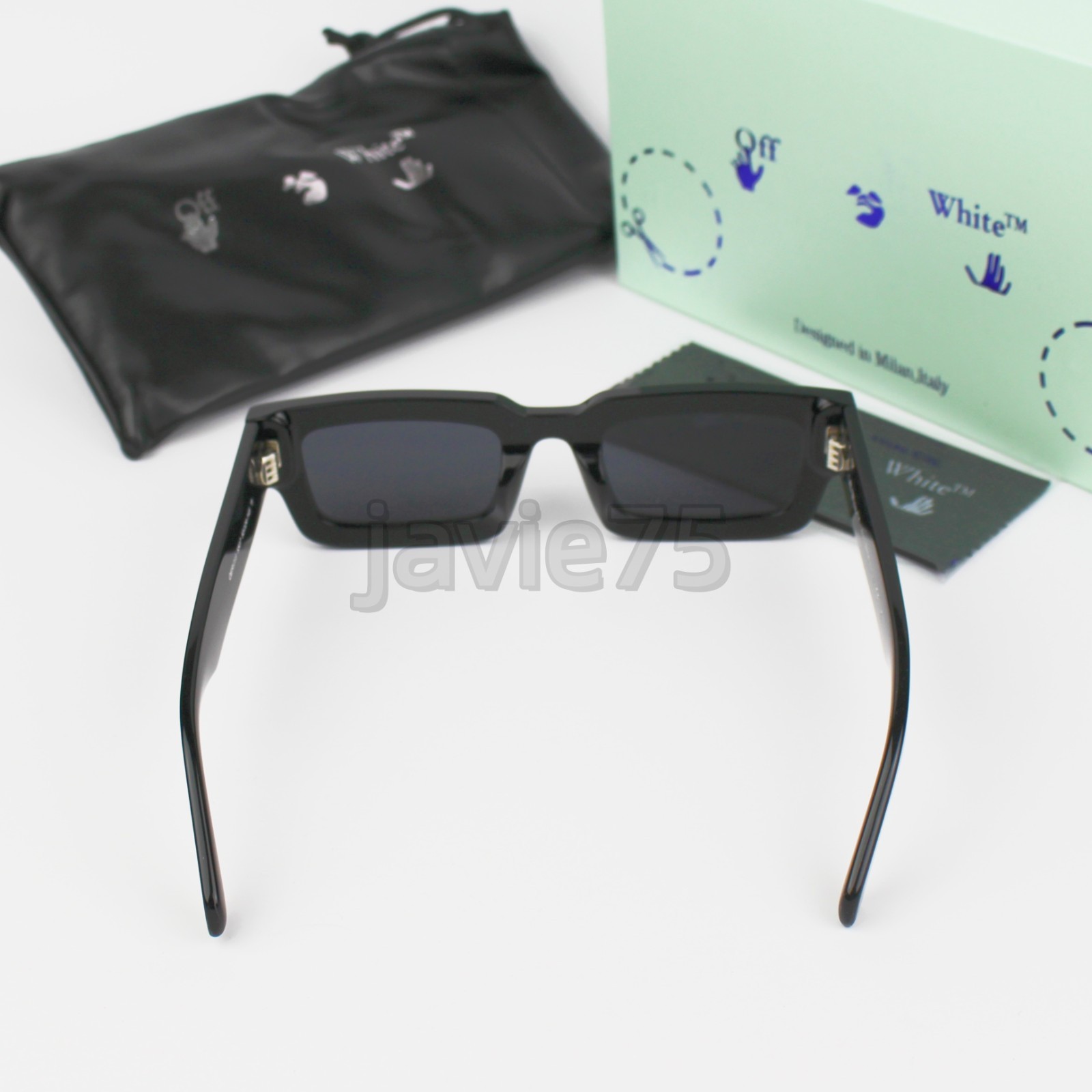 Off-White Lecce OERI089 Unisex Sunglasses Black/Gray 50-24 145 New With Case