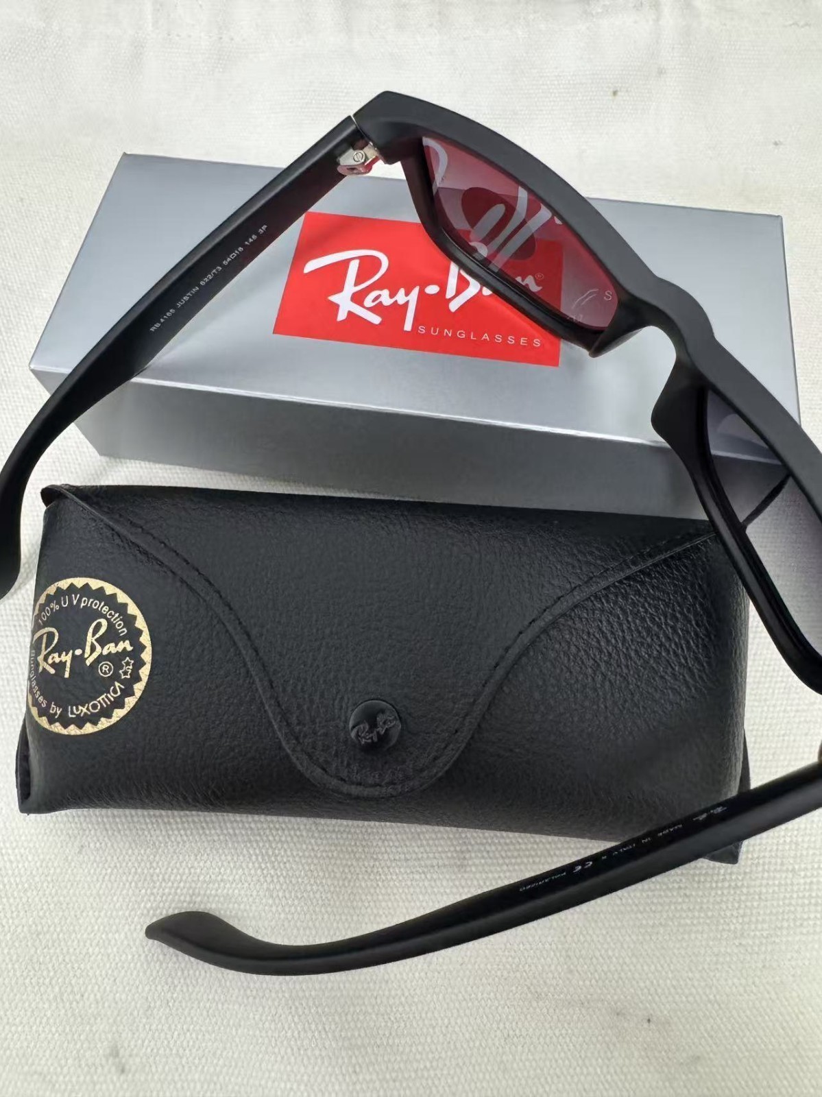 NEW Ray-Ban Justin Classic Grey Polarized Sunglasses RB4165 622/T3 54-16mm US