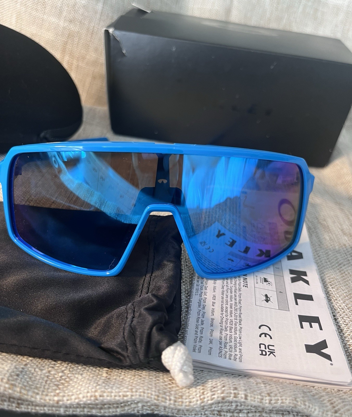 Oakley Sutro OO9406 Shield Sunglasses Blue Frame Mirrored Blue Lenses