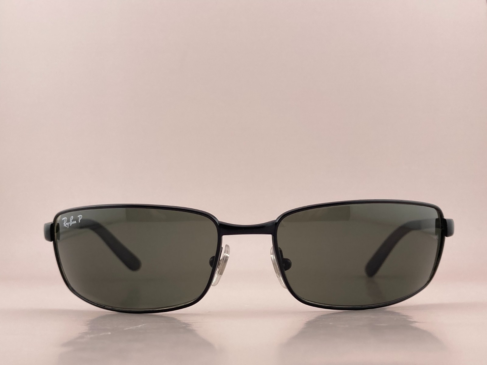 Ray Ban Sunglasses RB 3194 006/58 Black Metal Sports Wrap G15 Green Polarized
