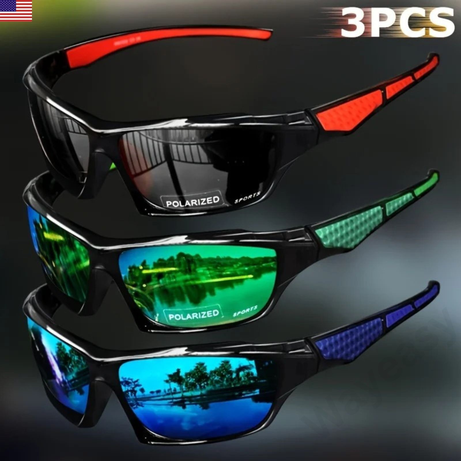 2025 Polarized Sports Sunglasses UV400 Fishing Cycling Driving Outdoor Men TAC