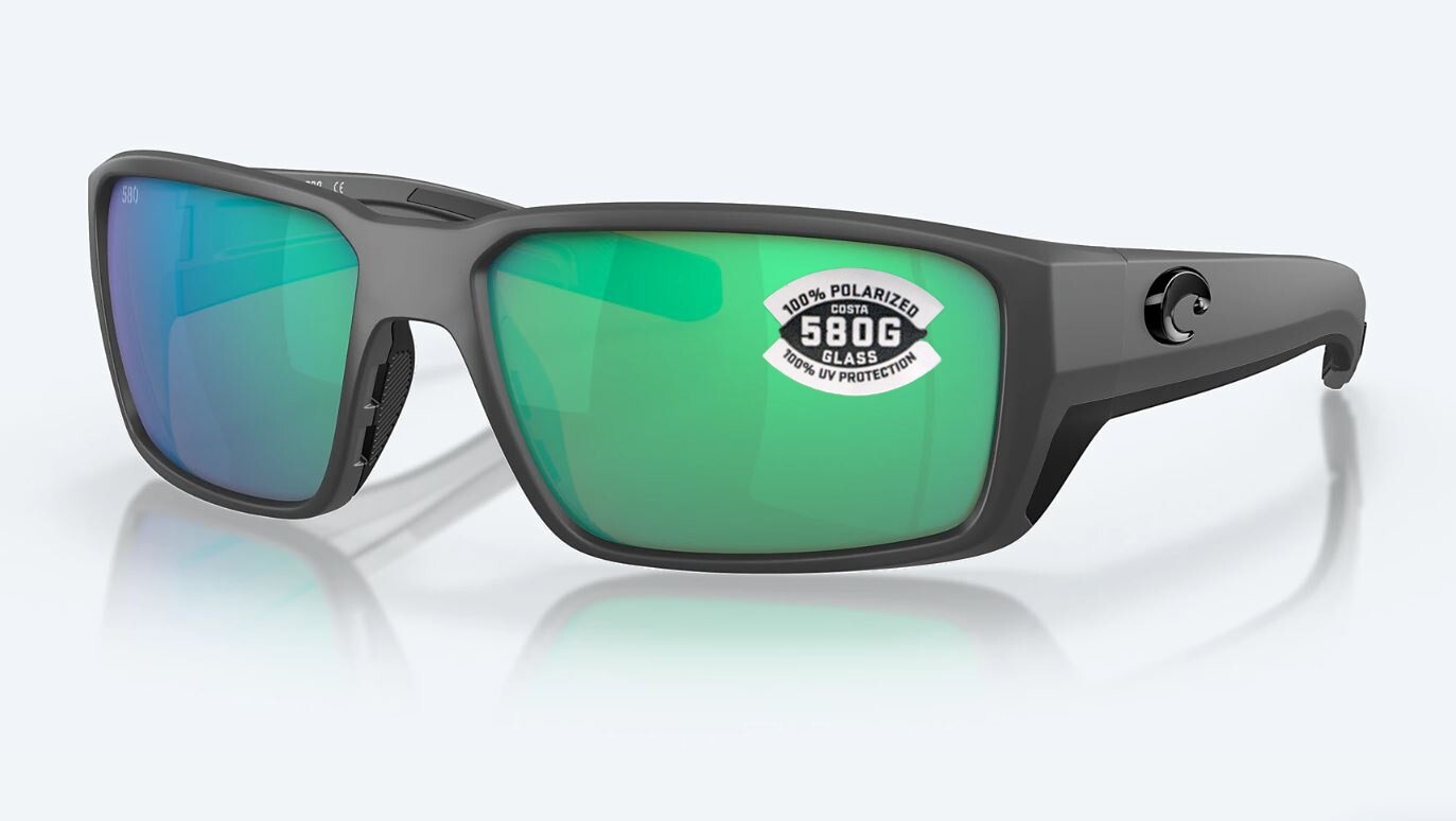 NEW Costa Del Mar Fantail PRO Matte Gray / Green Mirror Polarized Glass 580G
