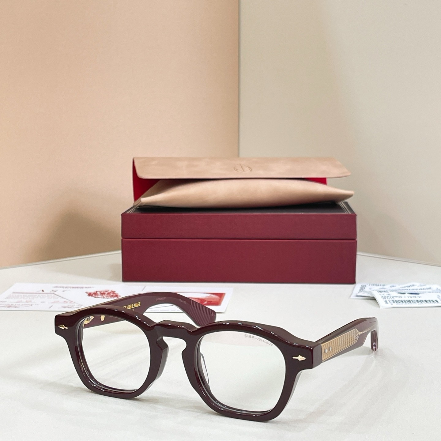 Jacques Marie Mage ZEPHIRIN 10th Anniversary Eyeglasses Red/Clear 44-25 146mm