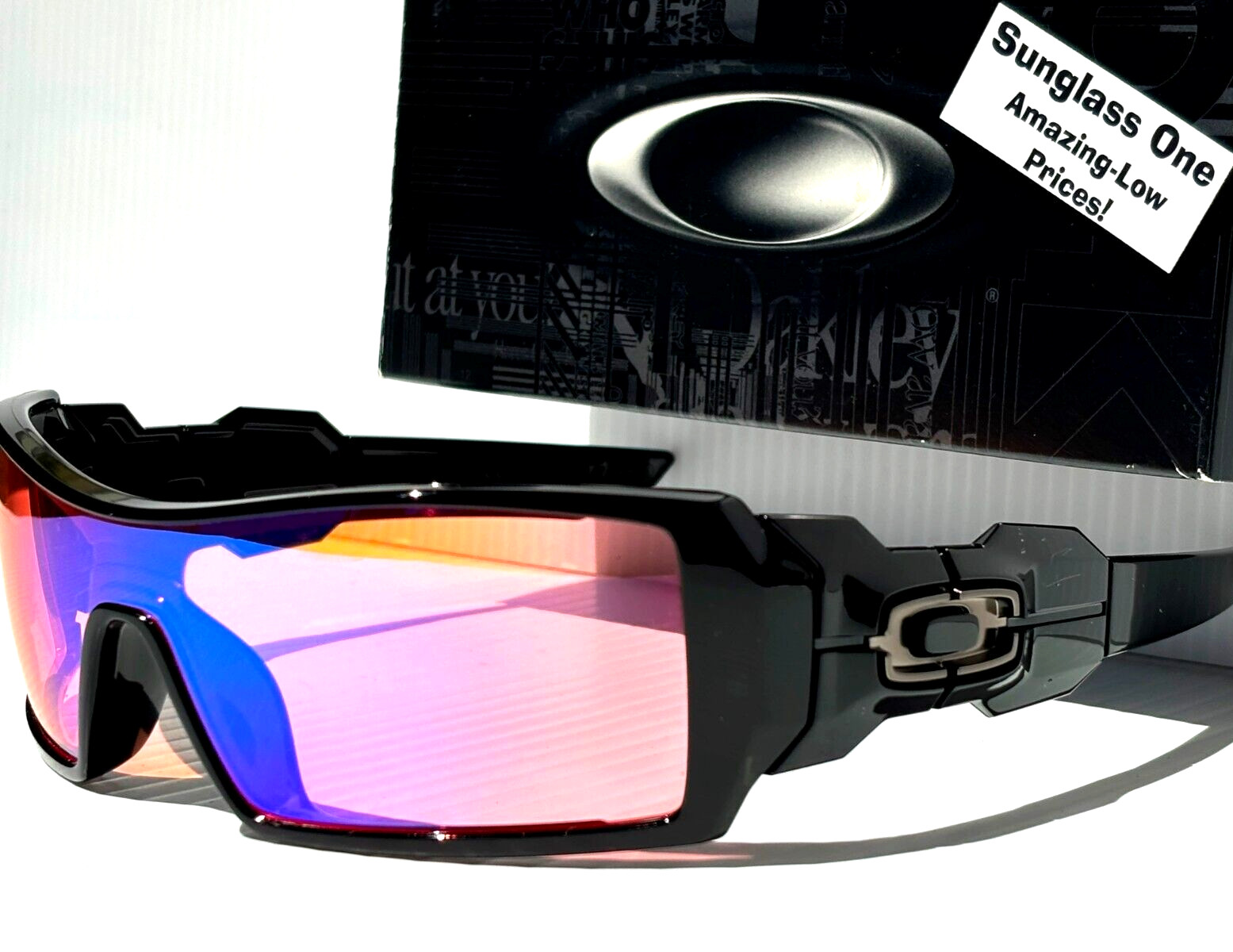NEW Oakley OIL RIG Polished Black POLARIZED Galaxy HD Pink Lens Sunglass 9081