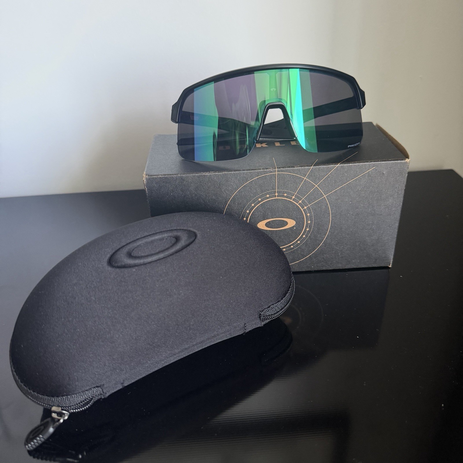 Oakley Men’s Sutro Lite Sunglasses Prizm Road Jade Lenses, Matte Black Frame