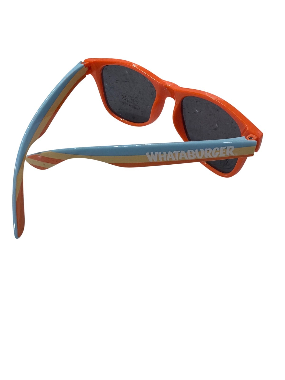 Whataburger Branded Retro Sunglasses Orange & Blue Striped Arms UV Protection