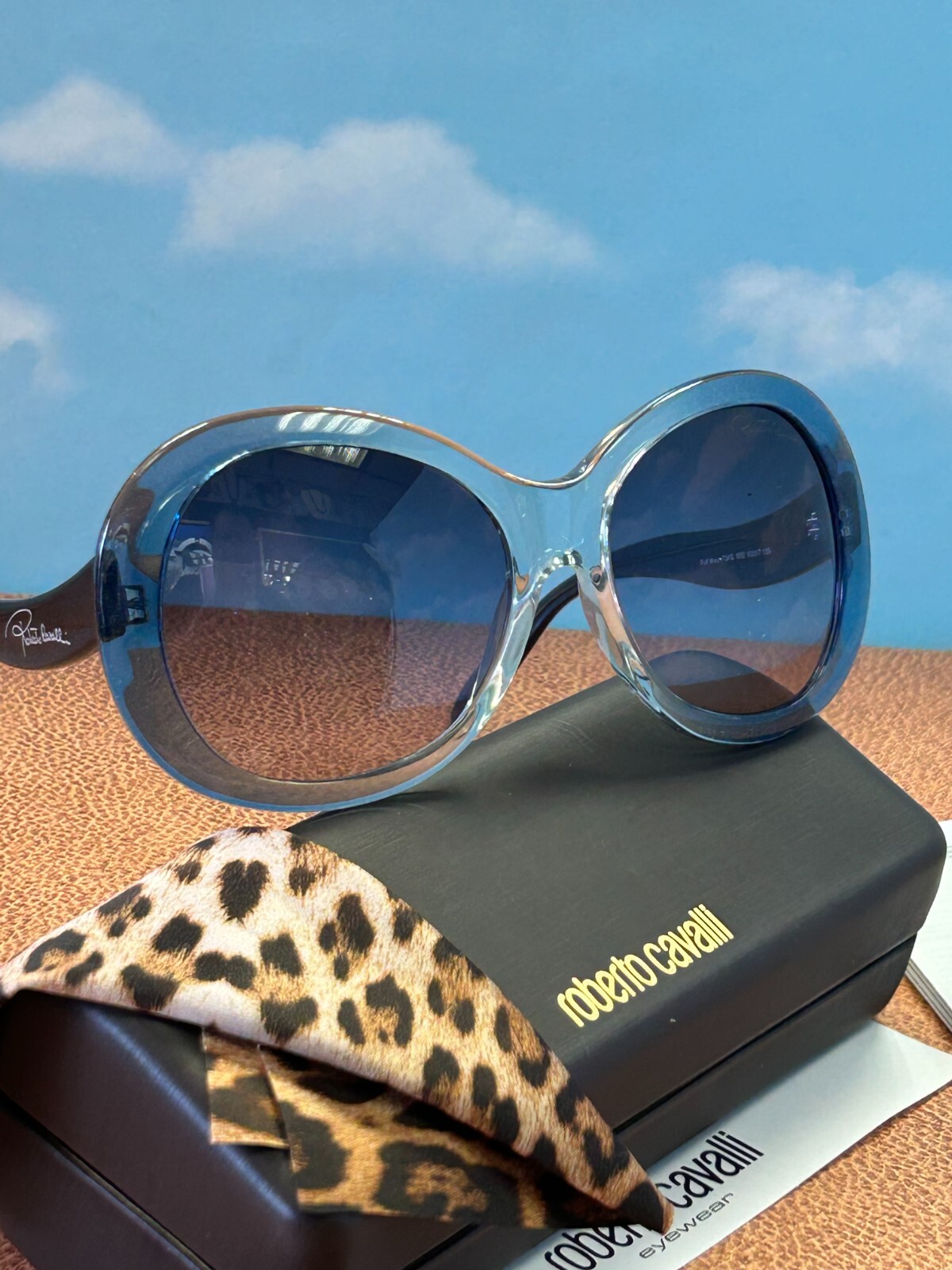 NEW Roberto Cavalli RC734S 86B Full Moon Blue Gradient Sunglasses 60-17-135mm