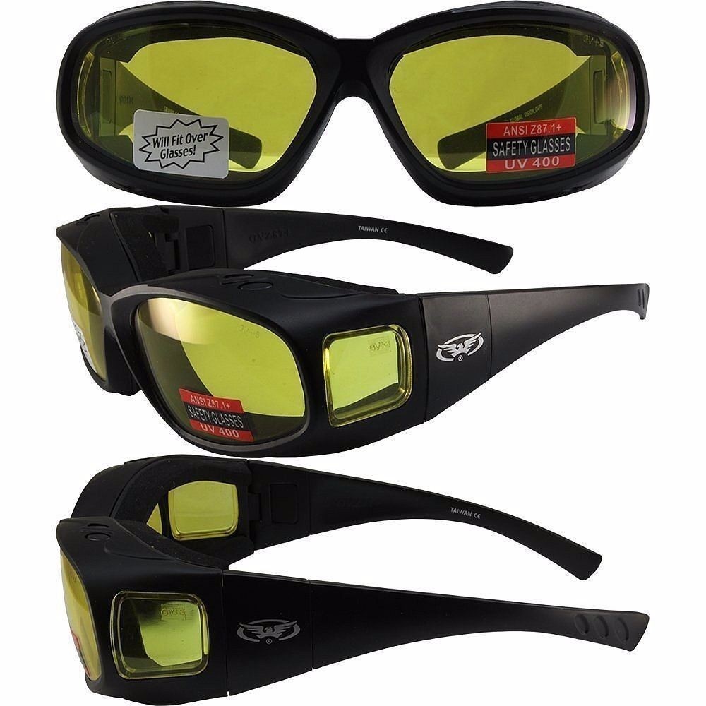 Padded Anti Fog Sunglasses FIT OVER PRESCRIPTION GLASSES Fitover-Yellow Lenses