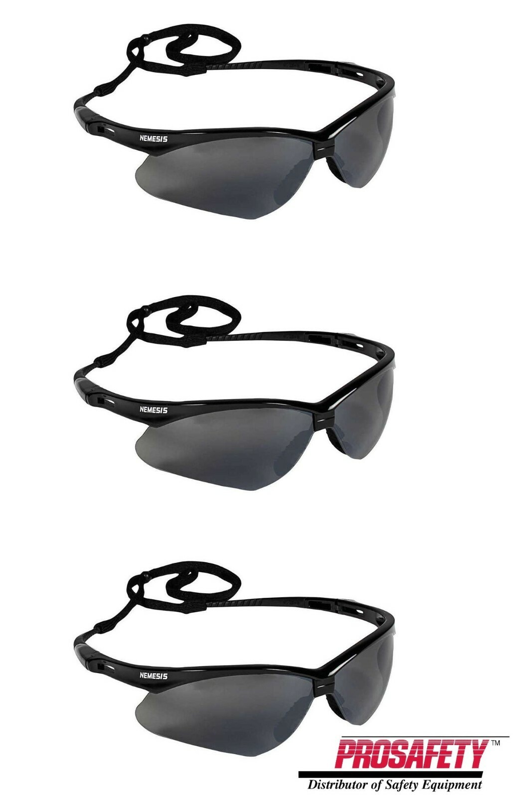 3- 22475 NEMESIS KleenGuard Safety Glasses Smoke Gray Anti-Fog Sunglasses UV Z87