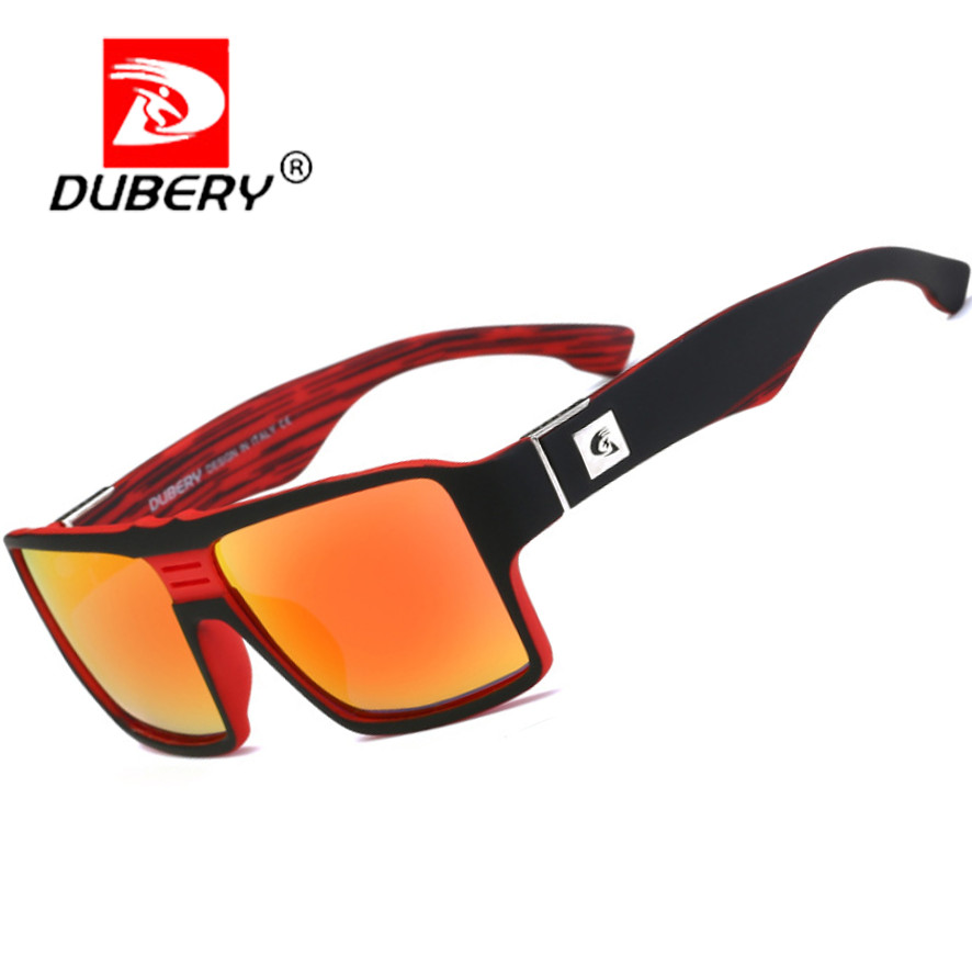 DUBERY Men Polarized Square Sunglasses Oversize Driving Fishing Sport Glasses
