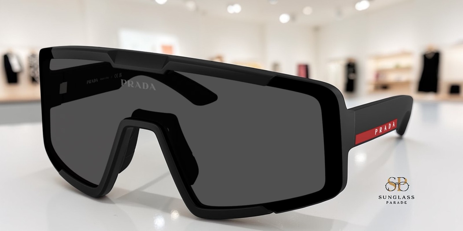 PRADA LINEA ROSSA PS B07S 1BO06F Matte Black Dark Grey 44 mm Men’s Sunglasses