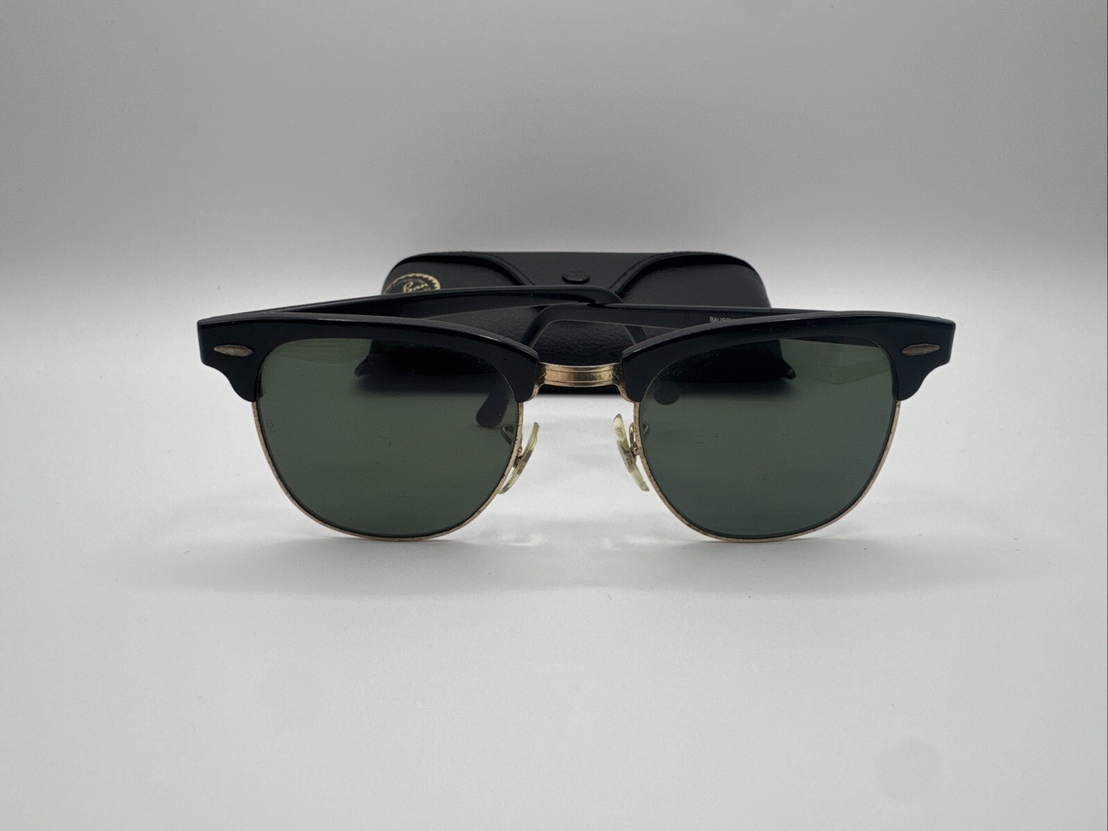 Vintage B L Ray Ban Club master W0365 Black Gold Made In USA