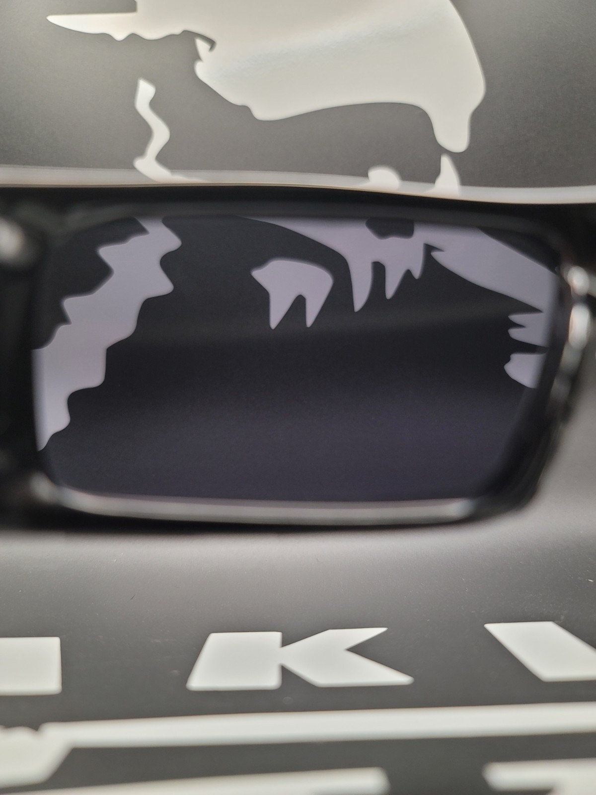 Custom Oakley Gascan Sunglasses, Gloss Black Frame, Blue Iridium Lens, Blue Icon