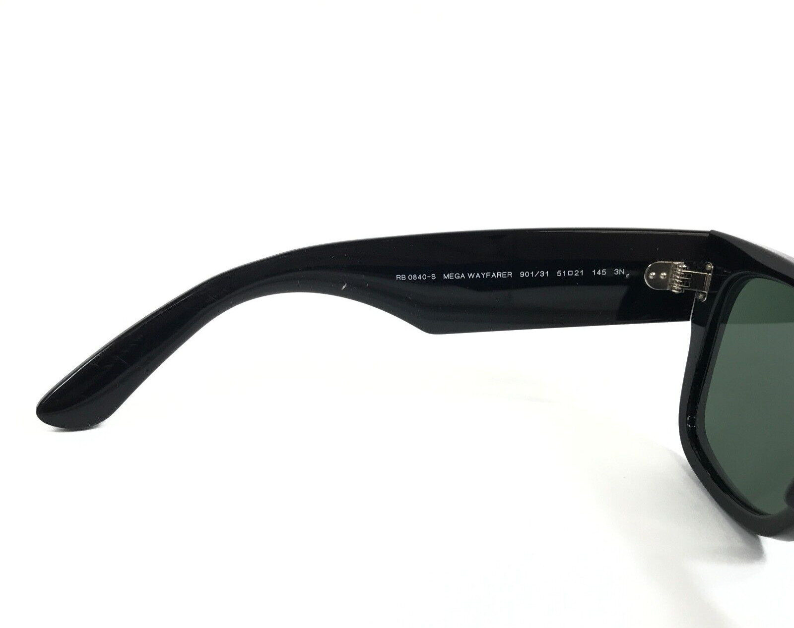 Ray-Ban Sunglasses RB0840-S MEGA WAYFARER 901/31 Polished Black w/ G-15 Lenses