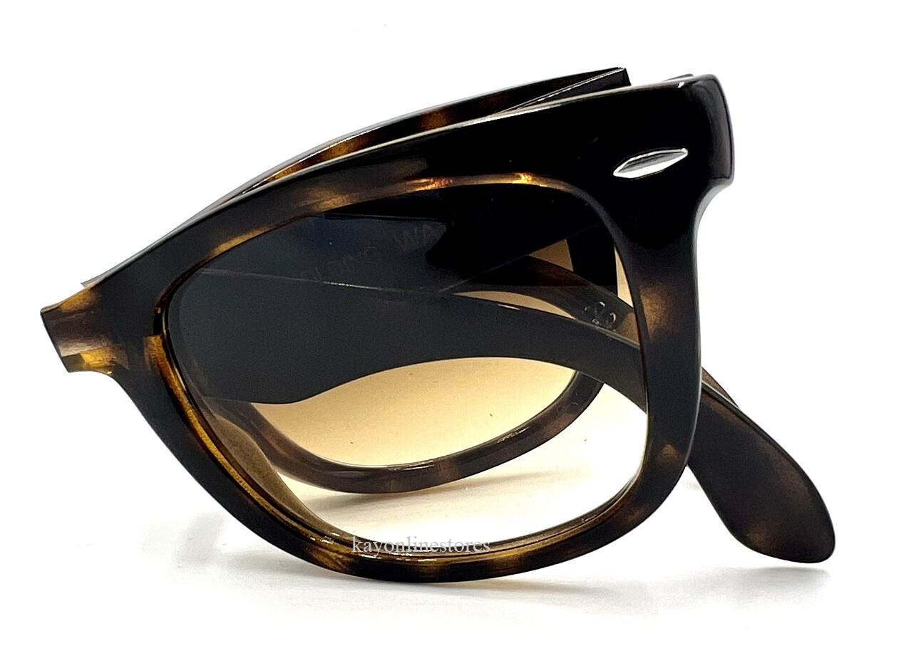 Ray Ban Folding Light Havana 4105 71051 Brown Wayfarer Sunglasses 50mm