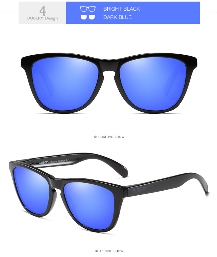 DUBERY Square Polarized Sport Sunglasses For Men Women Driving Fishing Glasses