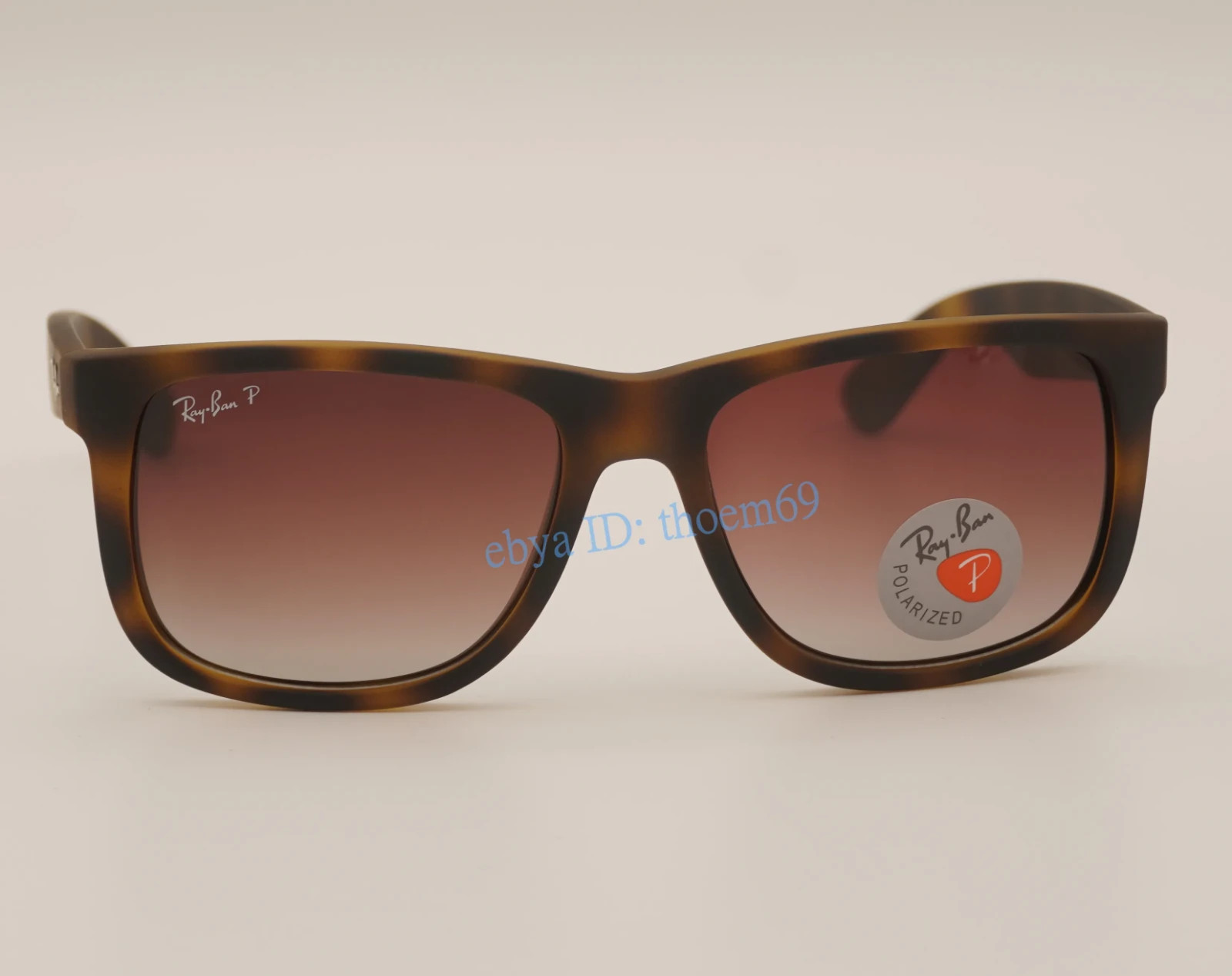Ray-Ban Justin Polarized Sunglasses RB4165 Matte Tortoise Grey Brown Lenses 54MM