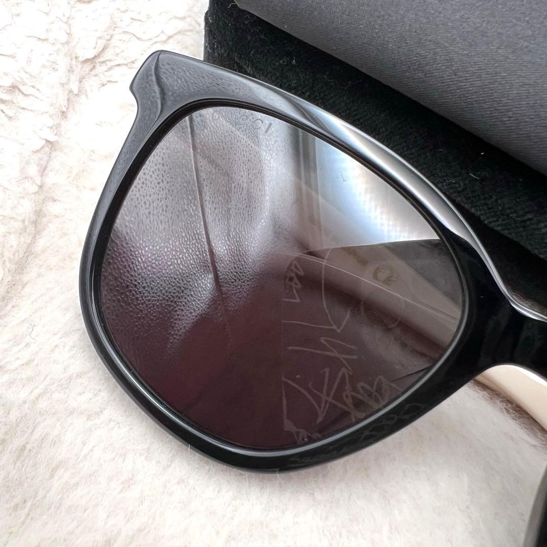Excellent GUCCI GG1001SK Sunglasses Glasses Black × Ivory