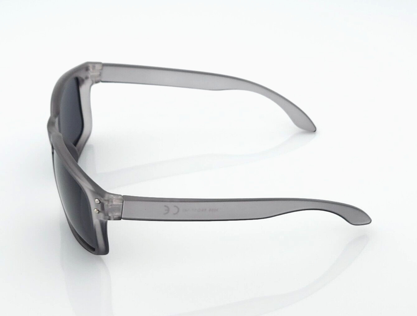 Polarized Sports Square Men’s Sunglasses Frost Gray Frame Dark Smoke Tint Lens