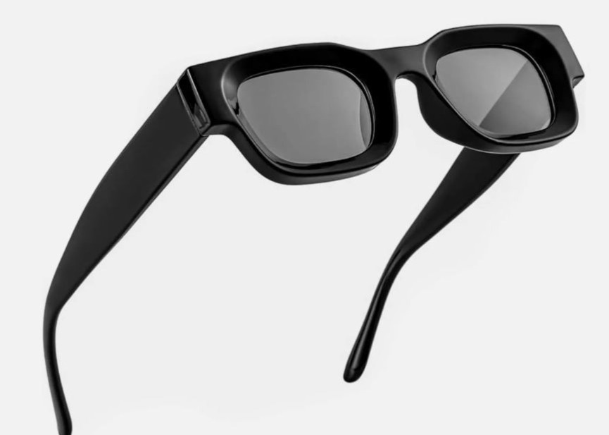 Men’s Sunglasses Square UV 400 Protection Black Frame Blue Lens Rapper Luxury