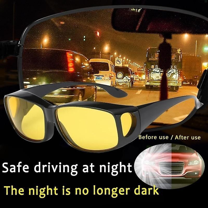 1/2PCS HD Day Night Vision Glasses Driving Sports Wraparound Fit Over Sunglasses