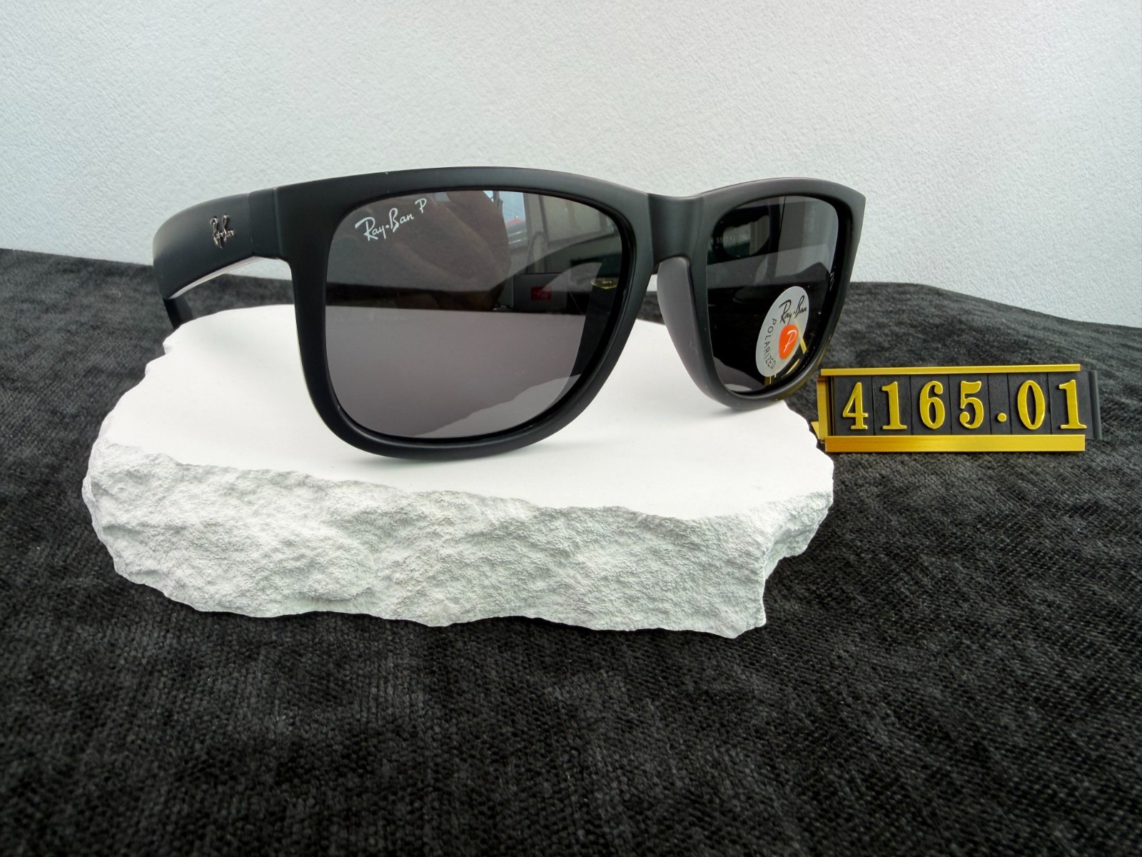 RAY-BAN RB4165 Justin Sunglasses Black Frame Polarized Grey Lens