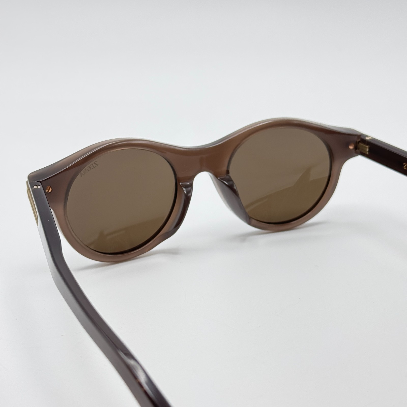 Ermenegildo Zegna Sunglasses EZ0271 48E Shiny Dark Brown Frame Brown Lens 48mm