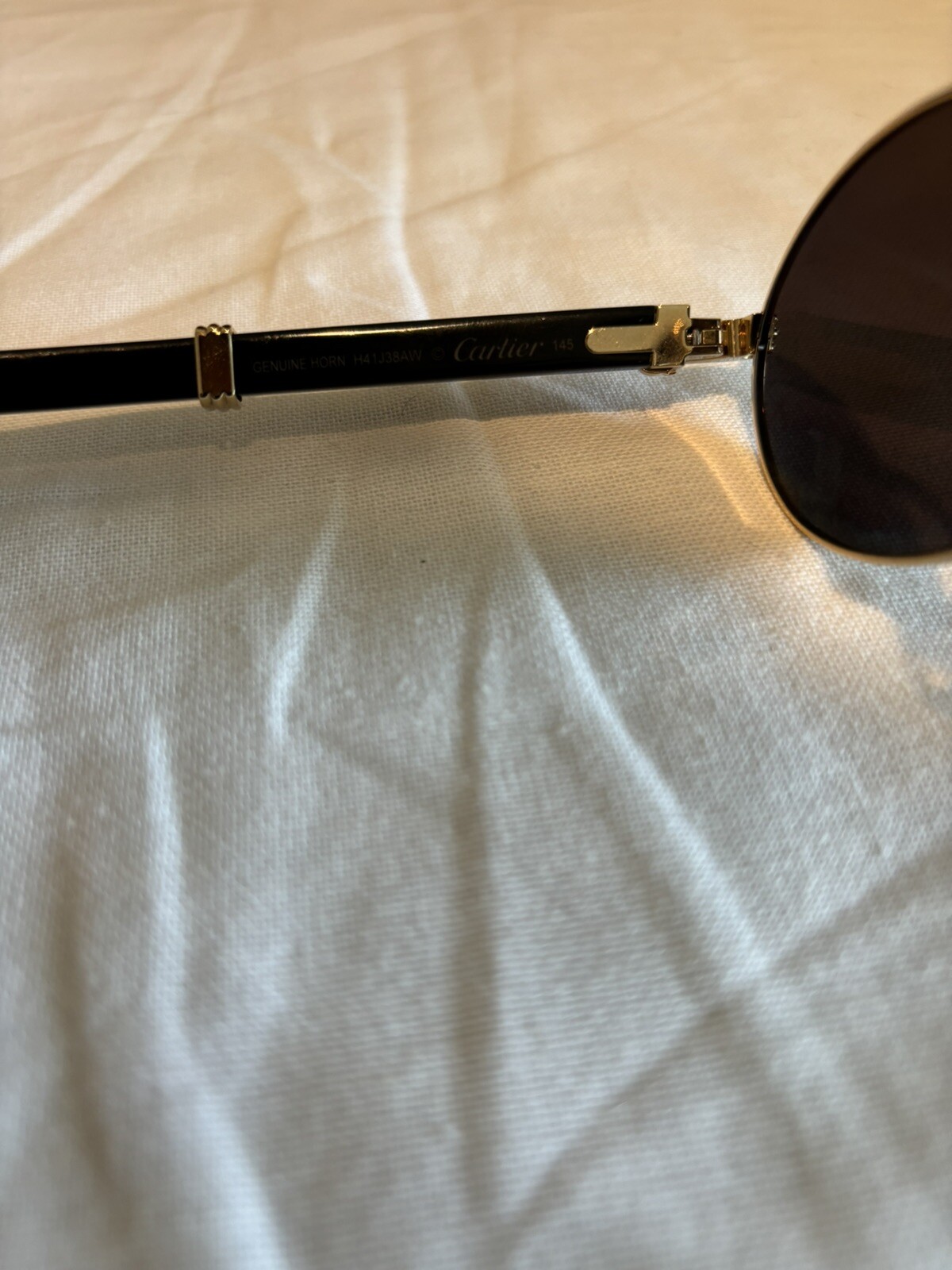 Cartier Sunglasses Buffalo Horn And Gold. Box, Papers and Receipt $1k Discount